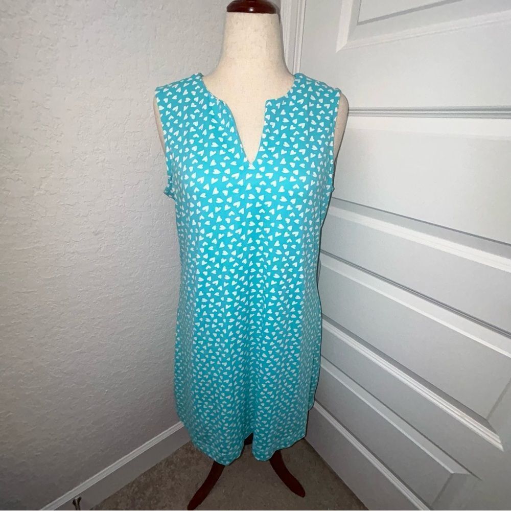 Lulu-B Heart Print Sleeveless Tunic Swing A-Line Dress - Picture 11 of 11